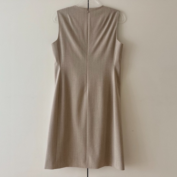 NWT Theory Sleeveless Fitted Dress in Good Wool in Sand Melange - Size 10 - Picture 9 of 9